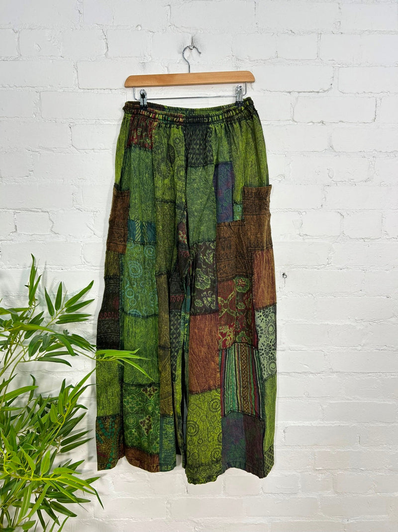 Patchwork Wide Leg Trousers