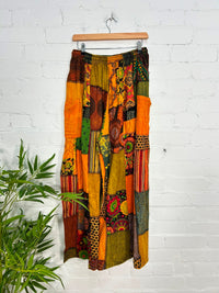 Patchwork Wide Leg Trousers
