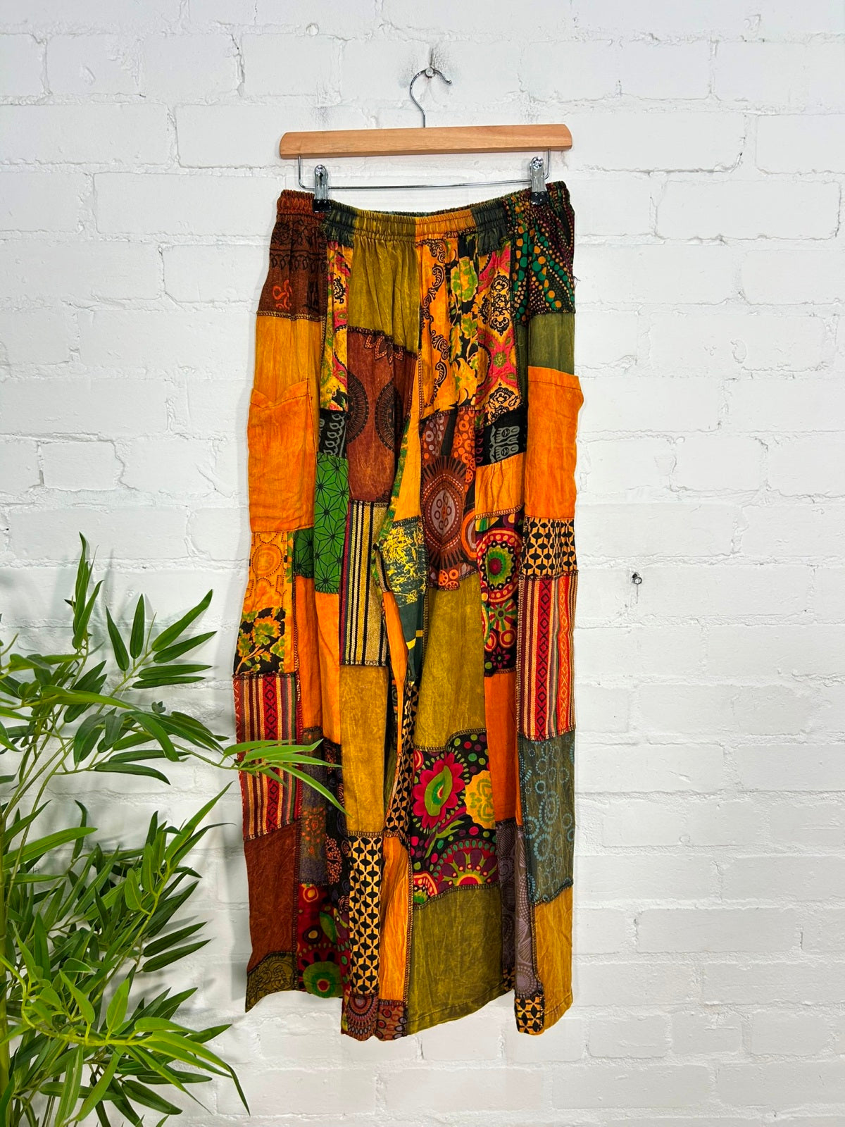 Patchwork Wide Leg Trousers