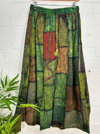 Patchwork Long Skirt