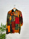 Patchwork Hooded Zip Jacket