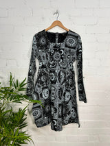 Celestial Print Long Sleeve Dress