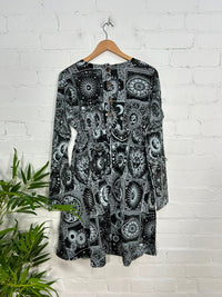 Celestial Print Long Sleeve Dress