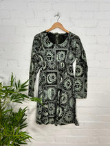 Celestial Print Long Sleeve Dress