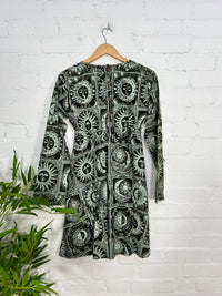 Celestial Print Long Sleeve Dress