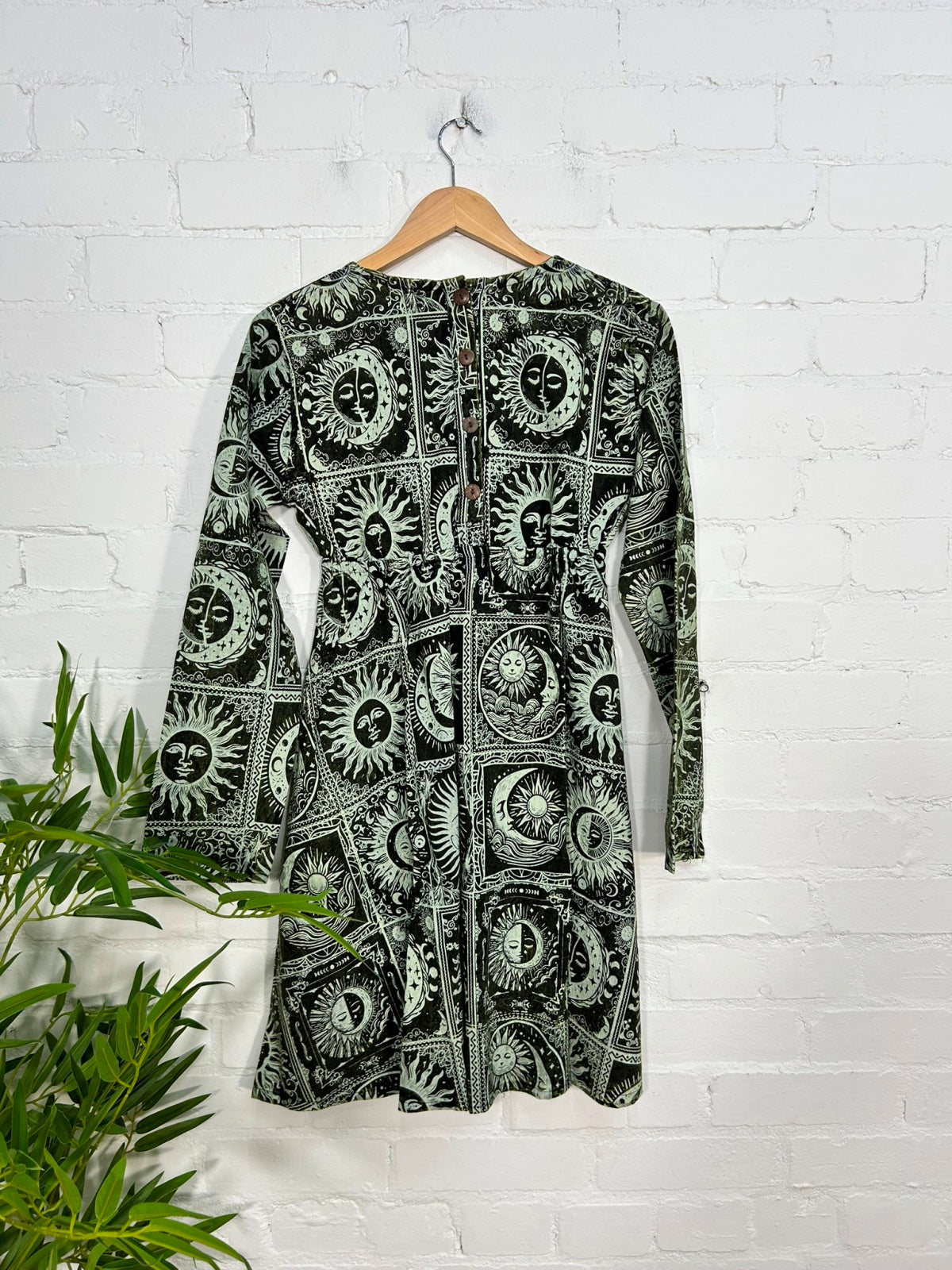 Celestial Print Long Sleeve Dress