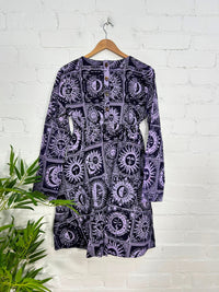 Celestial Print Long Sleeve Dress