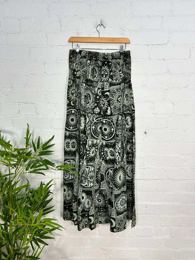 Celestial Print Wide Leg Trousers