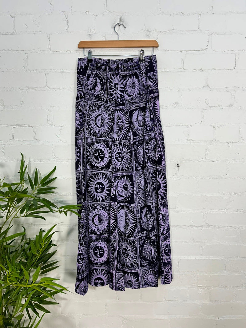 Celestial Print Wide Leg Trousers