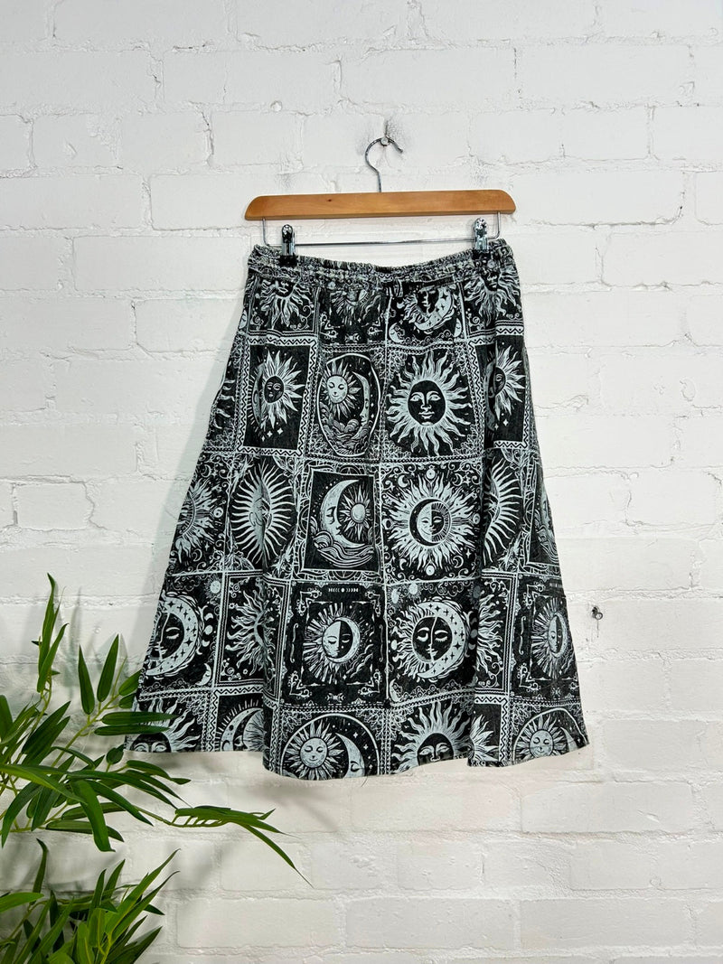 Celestial Print Midi Skirt