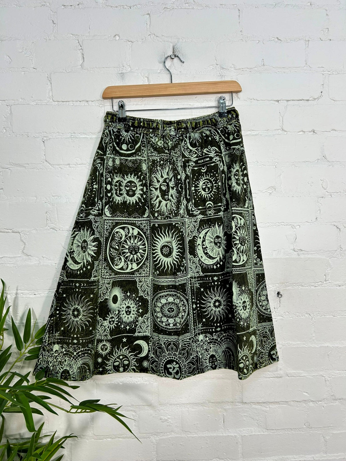 Celestial Print Midi Skirt