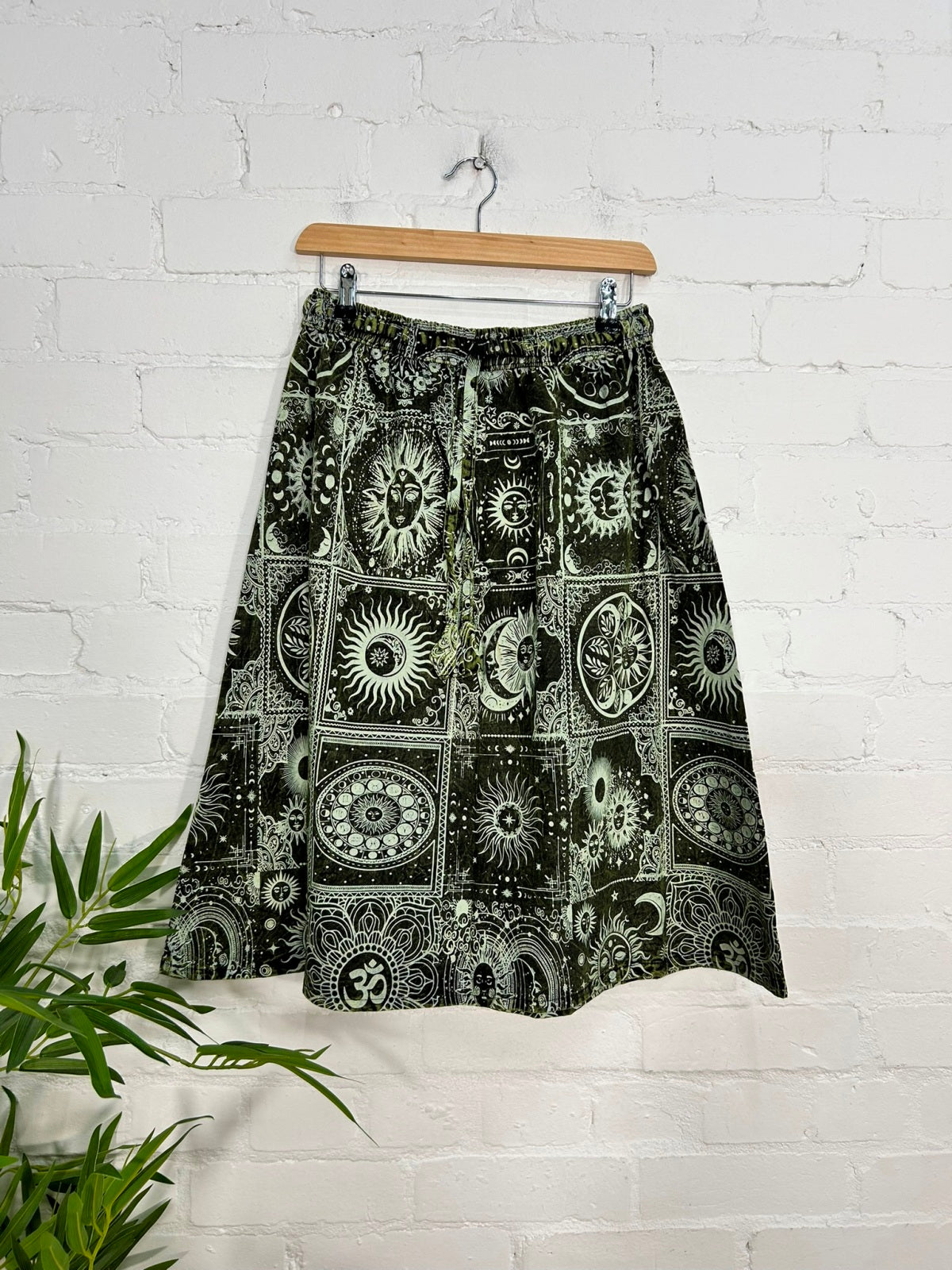 Celestial Print Midi Skirt