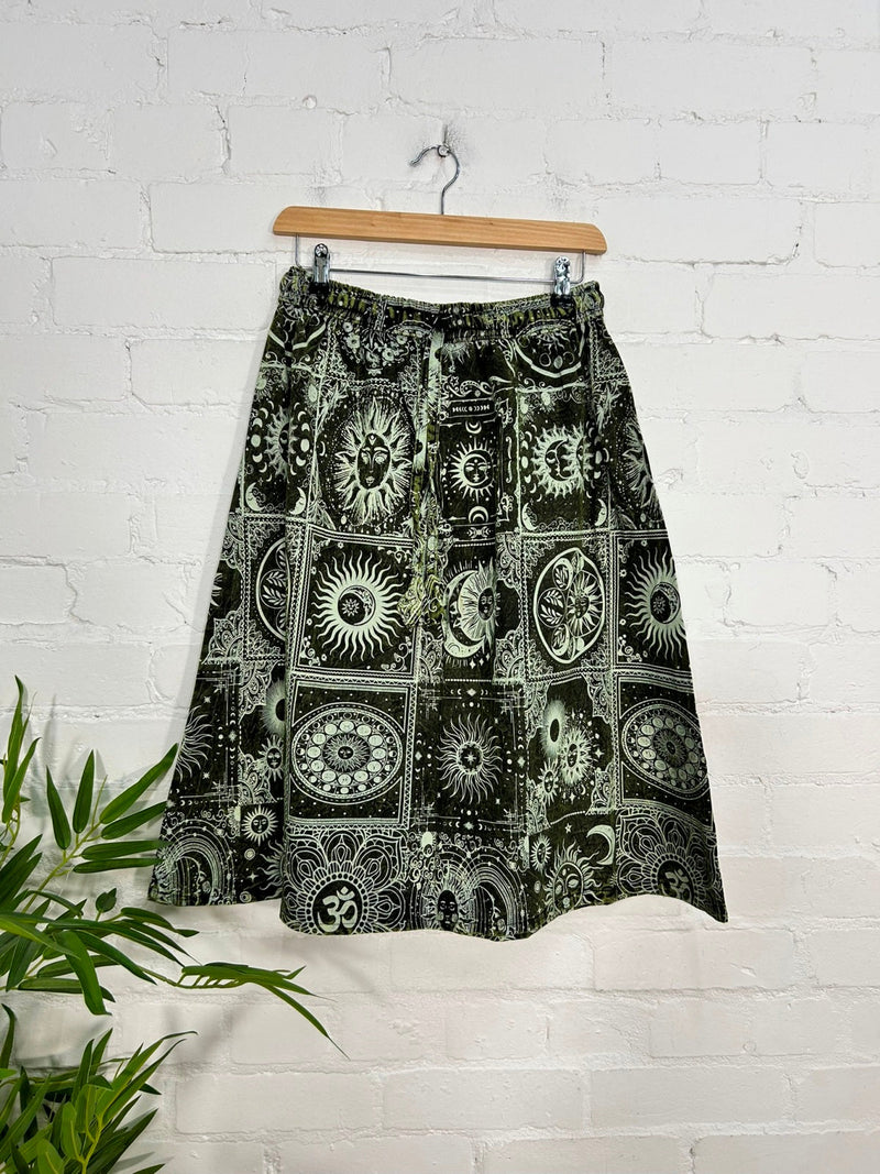 Celestial Print Midi Skirt