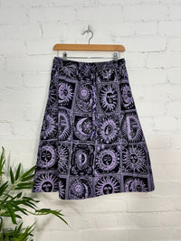 Celestial Print Midi Skirt