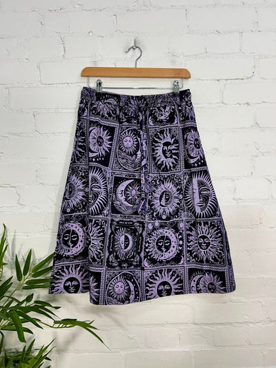 Celestial Print Midi Skirt