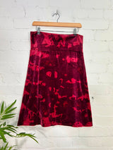 Tie Dye Velvet Midi Skirt
