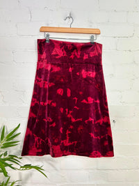 Tie Dye Velvet Midi Skirt
