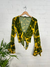 Tie Dye Velvet Long Sleeve Tie Top