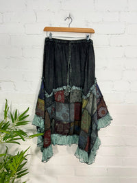 Funky Patchwork Midi Skirt
