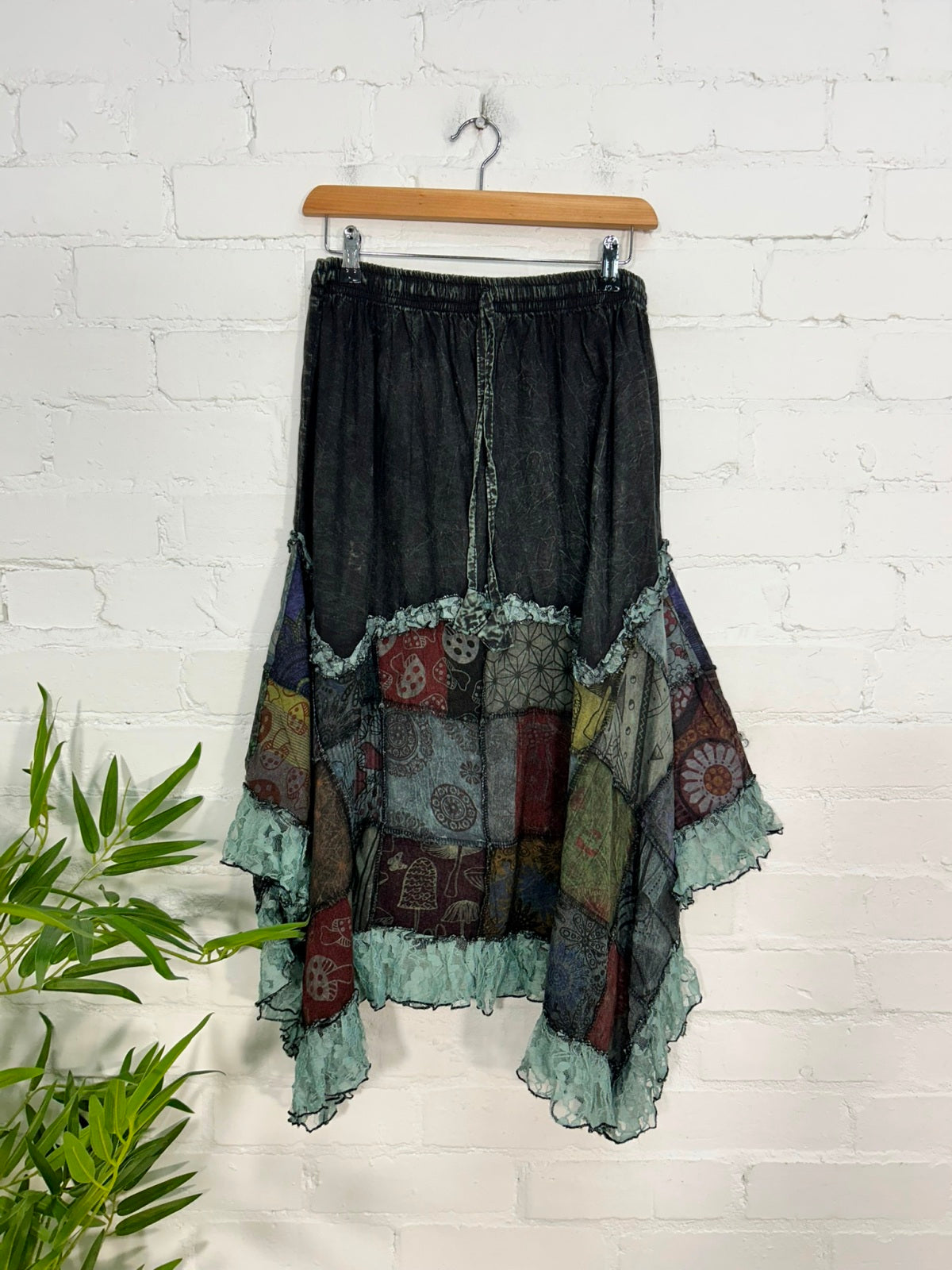 Funky Patchwork Midi Skirt