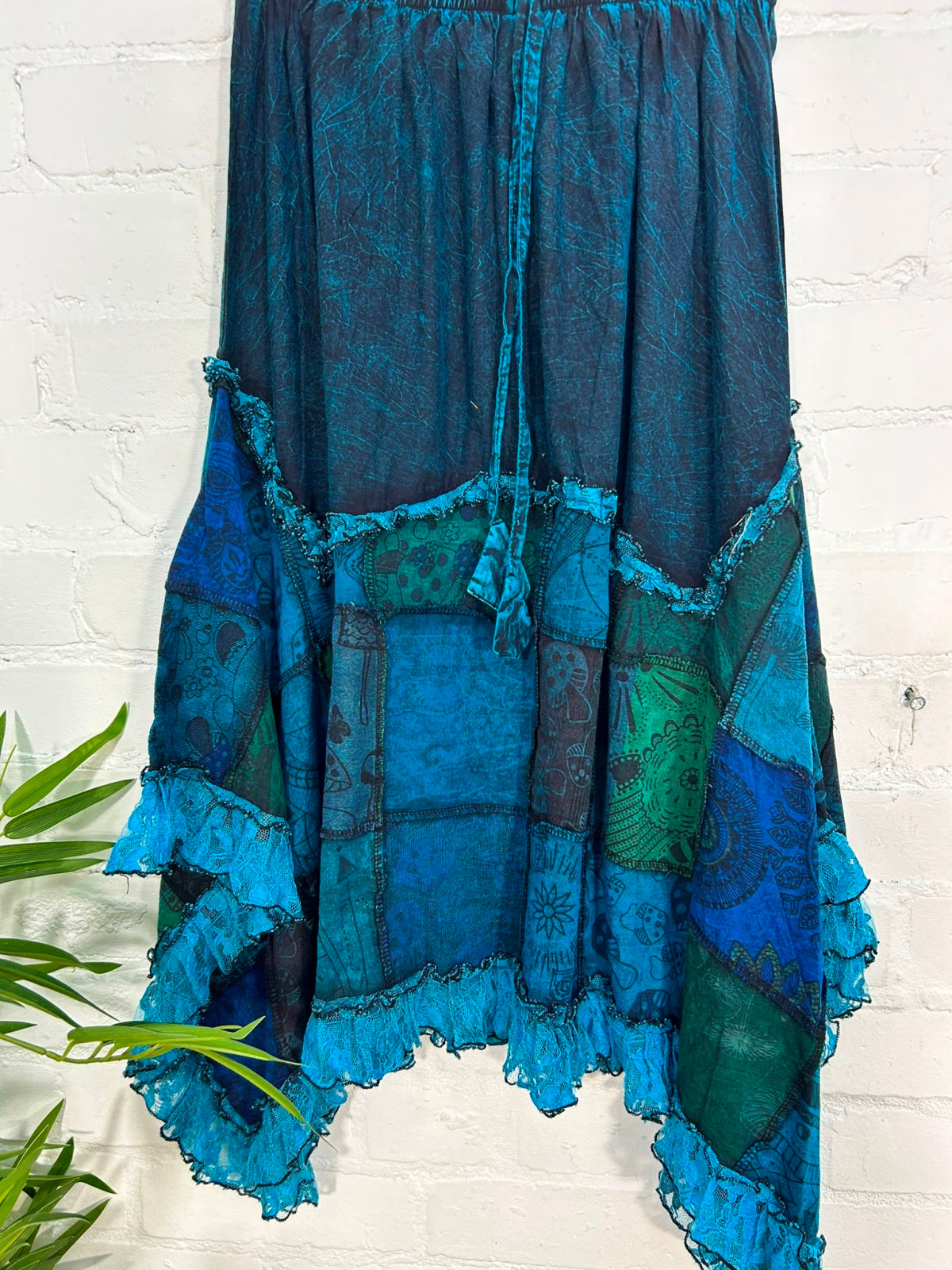 Funky Patchwork Midi Skirt