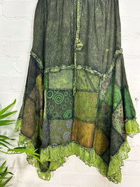 Funky Patchwork Midi Skirt