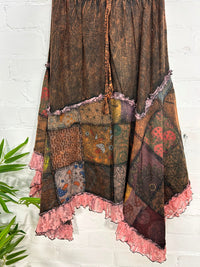 Funky Patchwork Midi Skirt