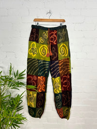 Patch and Print Harem Trousers