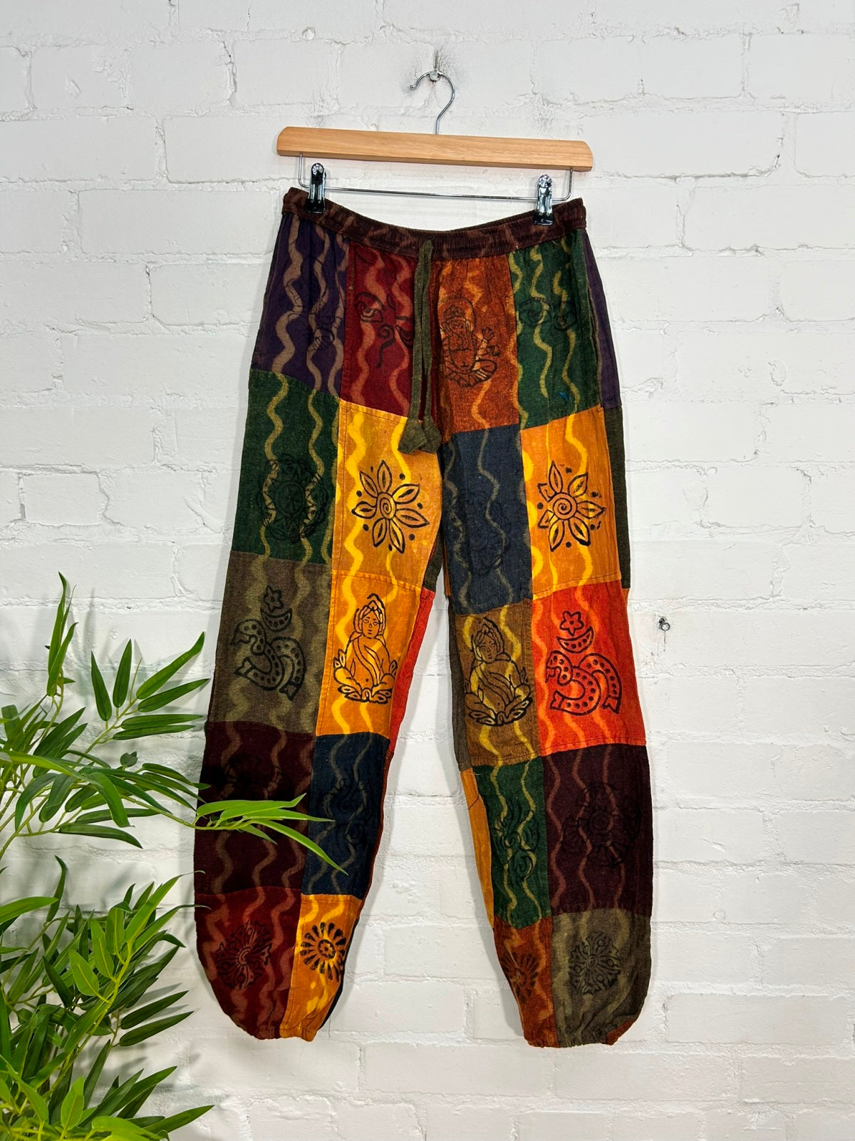 Patch and Print Harem Trousers