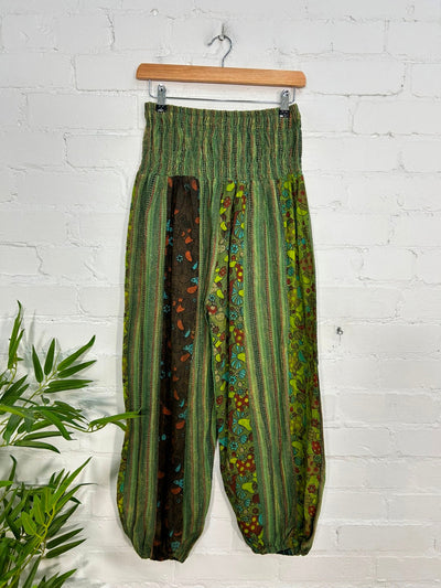 Stripe and Mushroom Print Harem Trousers