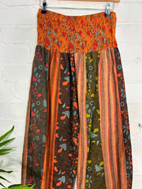 Stripe and Mushroom Print Harem Trousers