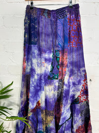 Long Tie Dye Patchwork Skirt