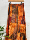 Long Tie Dye Patchwork Skirt