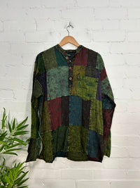 Overdyed Mushroom Patch Grandad Shirt