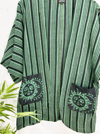 Sun and Moon Print Striped Open Top