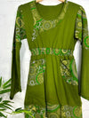 Screen Print Long Sleeve Short Dress