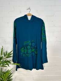 Screen Print Long Hooded Jumper