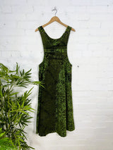 Sun Print Stonewash Long Dungaree Dress