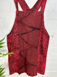 Sun Print Stonewash Short Dungaree Dress