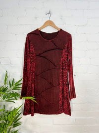 Sun Print Stonewash Long Sleeve Dress