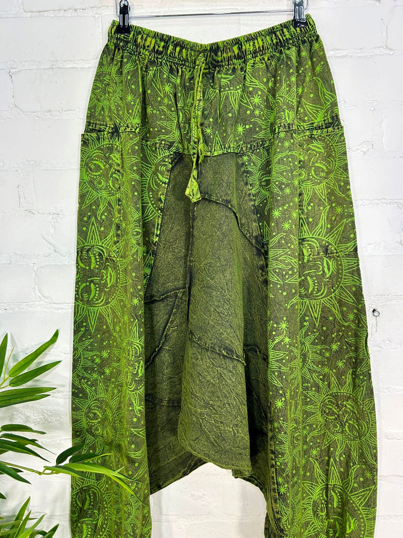 Sun Print Stonewash Afghani Trousers