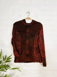 Sun Print Stonewash Long Sleeve Hood Top