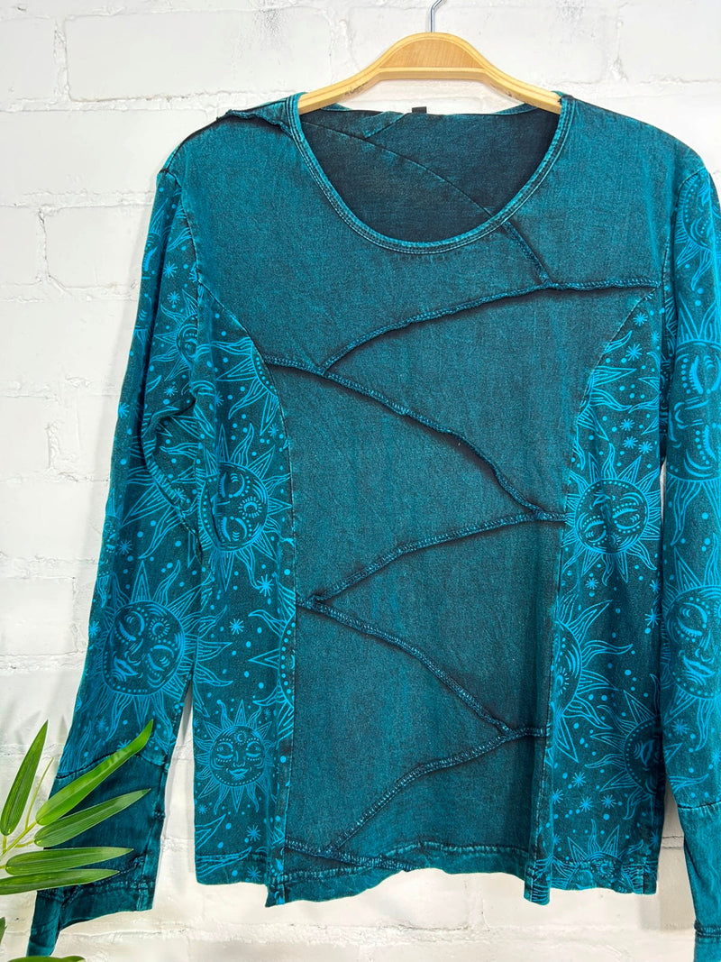 Sun Print Stonewash Long Sleeve T-Shirt
