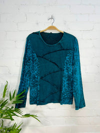 Sun Print Stonewash Long Sleeve T-Shirt