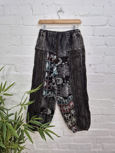 Elephant and Celestial Gheri Harem Trousers
