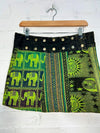 Patchwork Gheri Short Popper Skirt