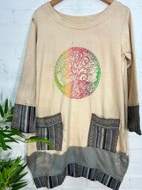 Tie Dye and Gheri Long Sleeve Dress