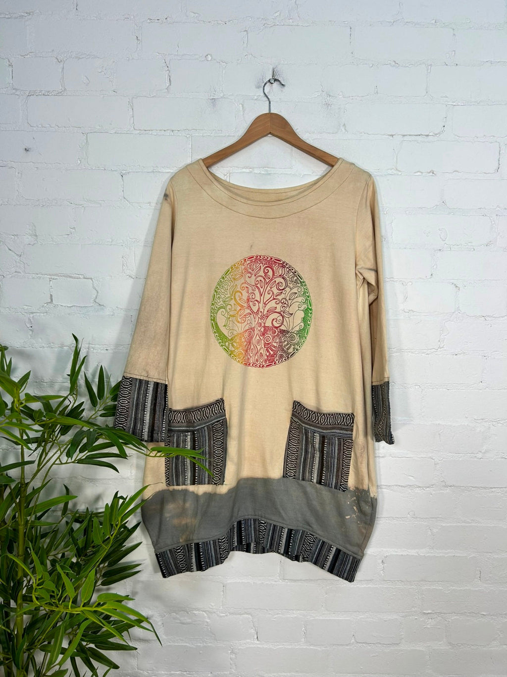 Gheri Womens Cotton Flower Embroidery Psychedelic Patchwork Jacket