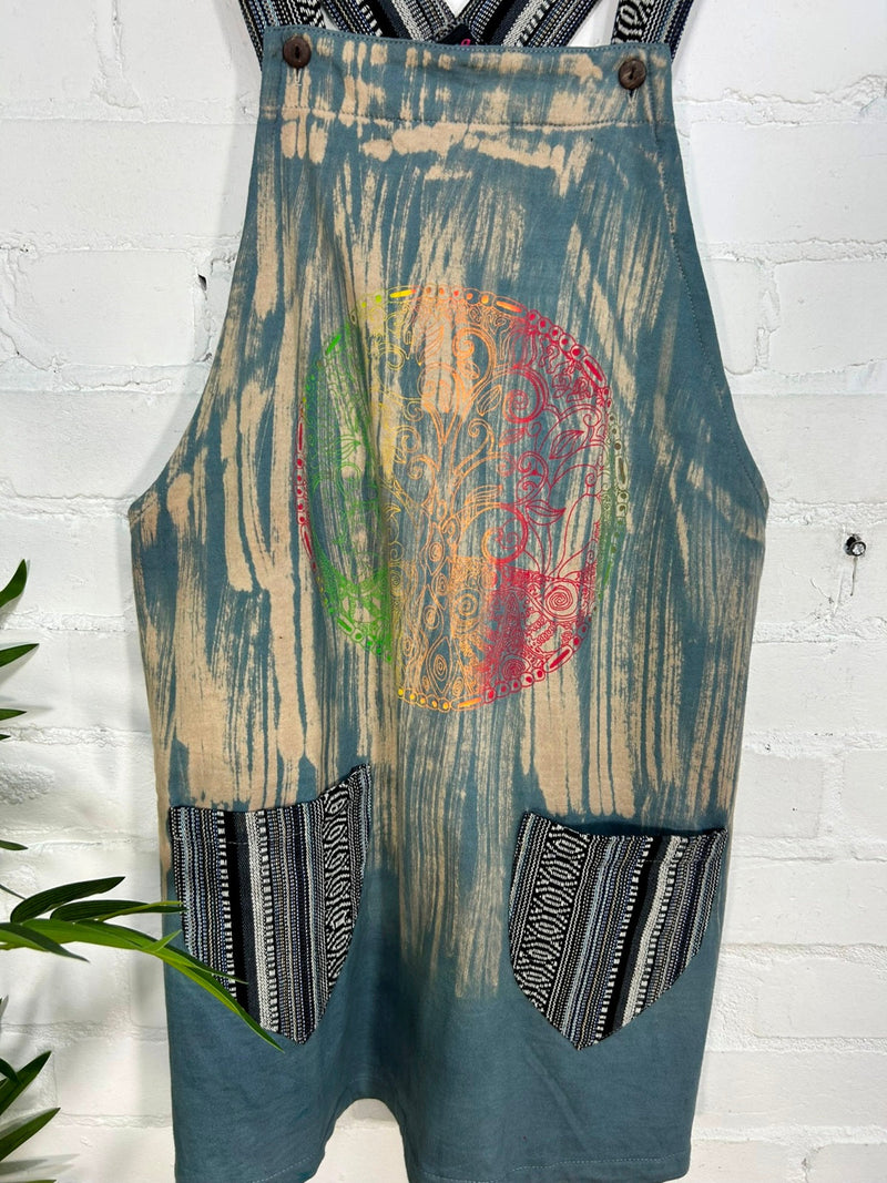 Tie Dye and Gheri Short Dungaree Dress
