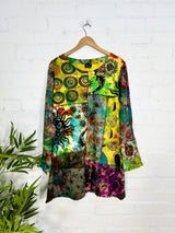 Bright Multi Patch Long Sleeve Dress